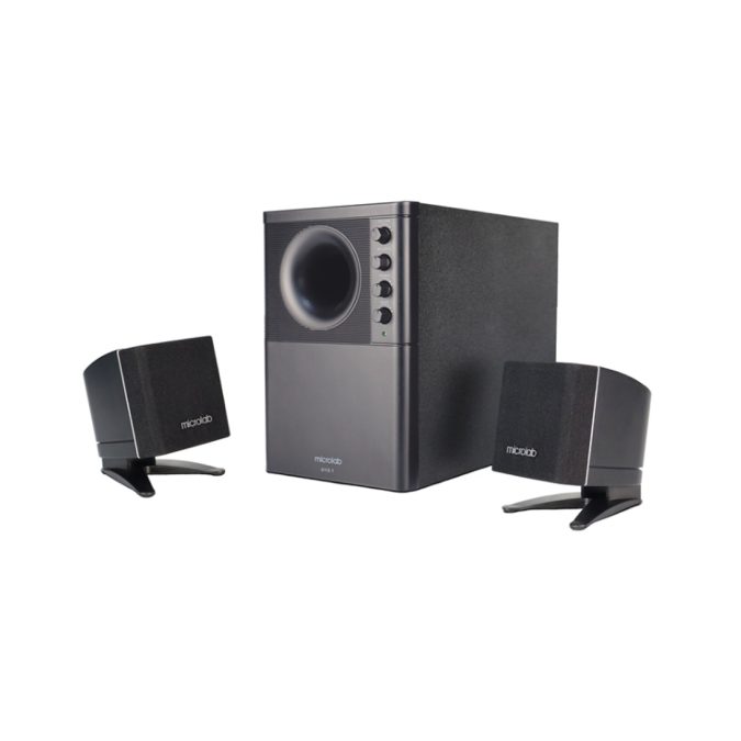 Акустическая система, Microlab, X1BT, 2.1, 34Вт, Выход 2RCA*2, 30 Гц - 20 кГц, Bluetooth, AUX Mini-Jack 3.5 мм, МДФ, Черный