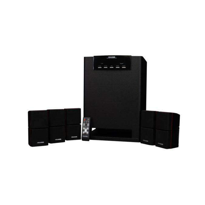 Акустическая система, Microlab, X15BT, 5.1, 170 Вт (90 Вт + 16 Вт*5), Выход 2RCA*2, 5.1CH RCA, USB, микрофон*2, 20 Гц - 20 кГц, Bluetooth 5.0, Пульт ДУ, Настенное крепление, Высокая подставка, Черный