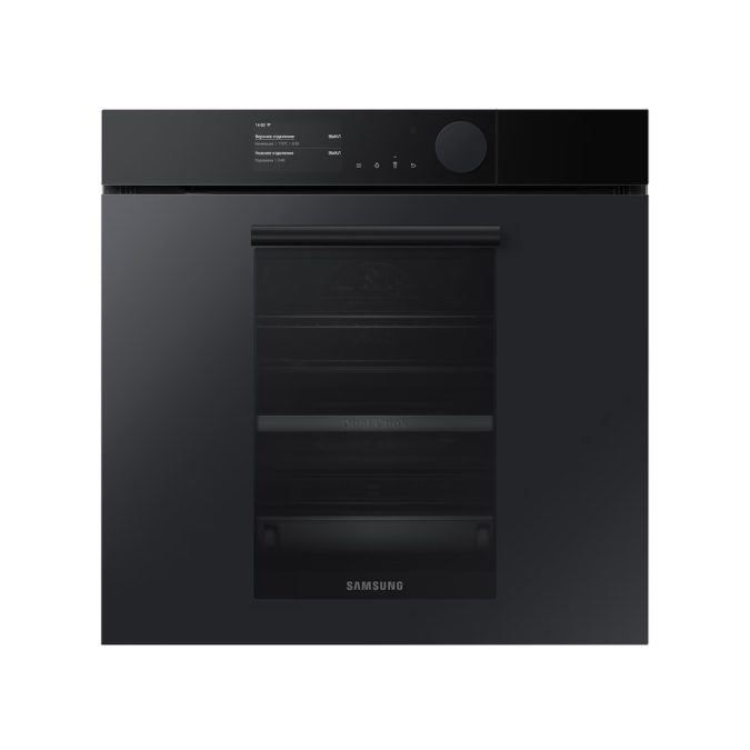 Духовой шкаф, Samsung, NV75T9979CD/WT, Infinite Line Dual Cook Steam, Объем 75л , Мощность 3650-3950Вт, Диапазон температур 40~250 °C, Черный