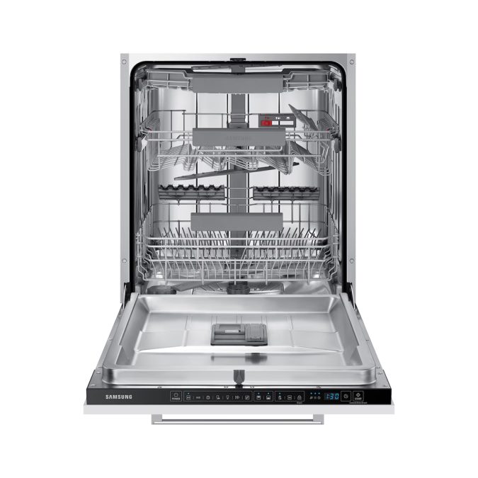 Встраиваемая посудомоечная машина, Samsung, DW60A6092BB/WT, Авто открытие дверцы, 3 уровня корзины, 60 см, Белый