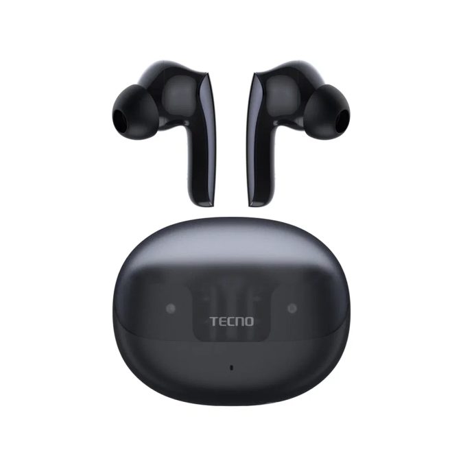 Беспроводные наушники, TECNO, Sonic 2, SC02, 20 Гц - 20000 Гц, вес 50 г, 45 мАч (один наушник), 800 мАч (кейс), Bluetooth 5.4, (Black) Черный