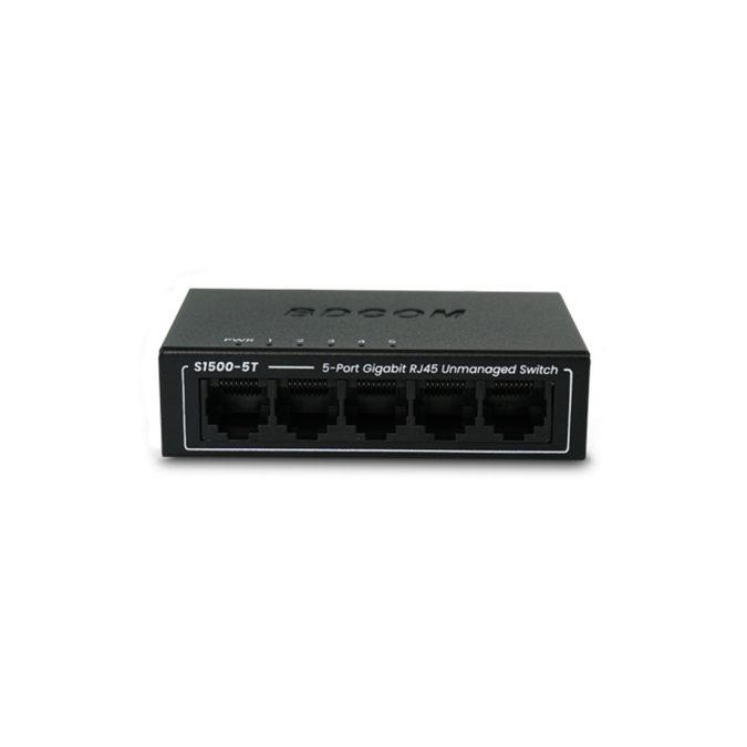 Коммутатор, BDCOM, S1500-5T, Неуправляемый, 5 портов 10/100/1000M RJ45, Встроенный источник питания DC 5V, Настольный