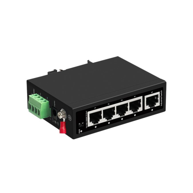 Коммутатор, BDCOM, IES200-LS0050, Неуправляемый, 5 портов 10/100/1000M RJ45, DC 12-55В Dual RPS, -40+75°C, DIN-rail