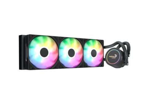 Кулер с водяным охлаждением, Aerocool, Abyss L360R, Intel 1851/1700/1200/115х и AMD AM5/AM4/, TDP 320W, 3*120мм ARGB, 600-3000RPM±10%, 81,5CFM, 38 dB(A), Чёрный