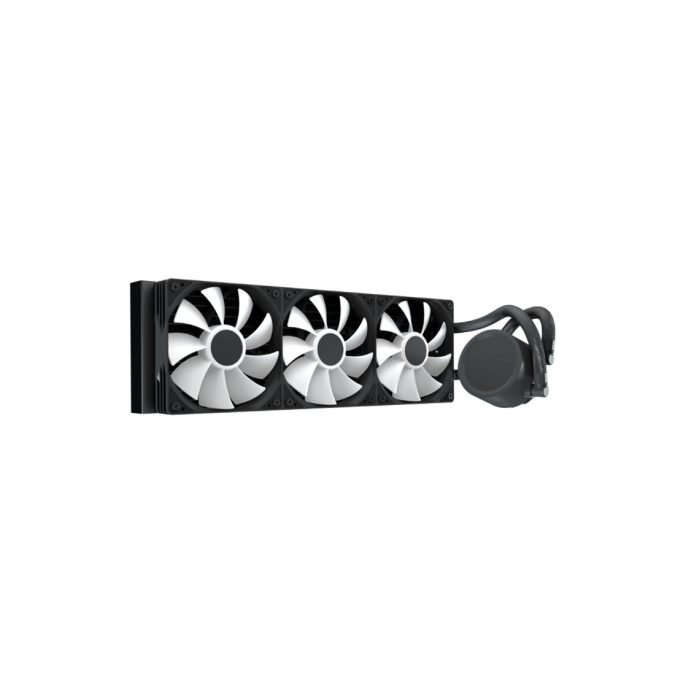 Кулер с водяным охлаждением, Aerocool, Abyss L360R Digi BK, Intel 1851/1700/1200/115х и AMD AM5/AM4/, TDP 320W, 3*120мм ARGB, 600-3000RPM±10%, 81,5CFM, 38 dB(A), Чёрный
