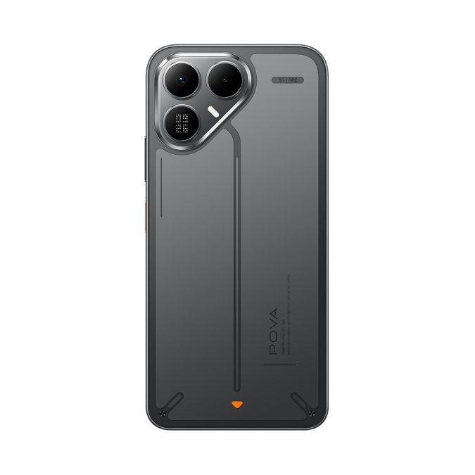 Мобильный телефон, TECNO, POVA 8 5G (LK6) 128+8 GB, 6.76", Аккумулятор 8000 мАч, 50MPx/13MPx, MediaTek MT6858, Android 16,(Graphite Black) Чёрный