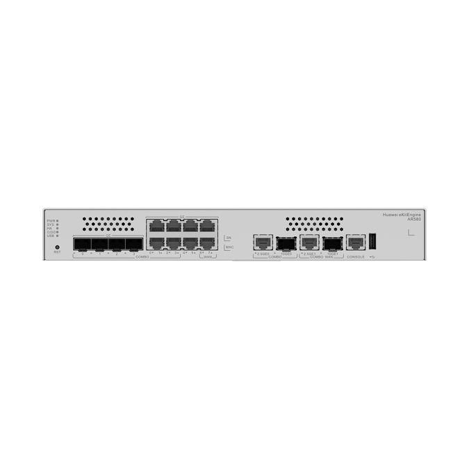 Маршрутизатор, Huawei eKitEngine, AR580 (AR580-8ST2NX), 10GE/2.5GE Combo WAN, 2xGE WAN, 10GE/2.5GE Combo LAN, 4xGE Combo, 2GE LAN, USB 2.0, 1U, AC, безвентиляторный, 0…+45 °C