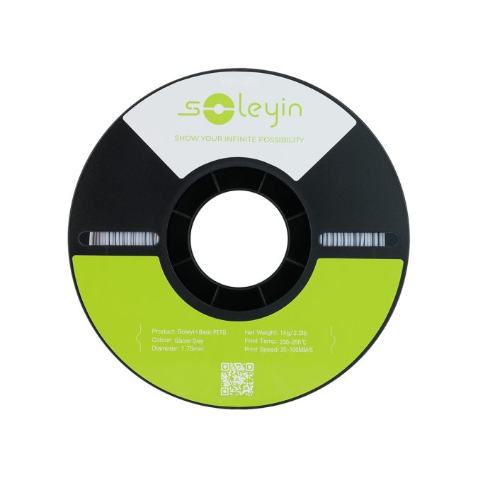 Филамент для 3D-печати, Creality, Soleyin Basic PETG 3301030166, 1 кг, Glacier Grey (ледниковый серый)