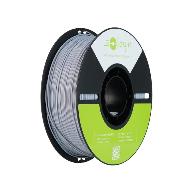 Филамент для 3D-печати, Creality, Soleyin Basic PETG 3301030166, 1 кг, Glacier Grey (ледниковый серый)