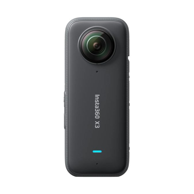 Экшн-камера, Insta360, X3, 180 г, 360° dual-lens, 5.7K/30fps, 4K/60fps, 3K/100fps, 1/2", f/1.9, ISO 100–6400, 120 Мбит/с, 1800 мАч, до 81 мин, 1144633 мм, черный