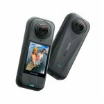Экшн-камера, Insta360, X4 Air черный, 165 г, 360° dual-lens, 8K/30fps, 6K/50fps, 4K/100fps, 1/1.8", f/1.95, ISO 100–3200, 180 Мбит/с, 2010 мАч, до 88 мин, 113.84637 мм, черный