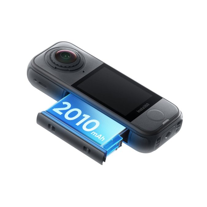 Экшн-камера, Insta360, X4 Air Starter Bundle, 165 г, 360° dual-lens, 8K/30fps, 6K/50fps, 4K/100fps, 1/1.8", f/1.95, ISO 100–3200, стартовый комплект (защита линз, кабель), до 88 мин, черный