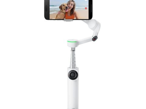 Стедикам, Insta360, Flow 2 Pro Standard Bundle / Summit White, 357 г, 3-осевая стабилизация, поддержка Apple DockKit, панорамное вращение 360°, ИИ-трекинг Deep Track 4.0, монопод 210 мм, до 10 ч, белый (Summit White)