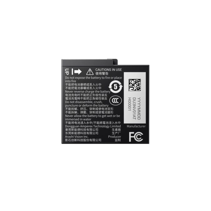 Аккумулятор, Insta360, ACE and ACE PRO Battery, 33 г, литий-ионный, емкость 1650 мАч, напряжение 3.85 В, энергия 6.35 Втч, для экшн-камер Ace / Ace Pro, черный