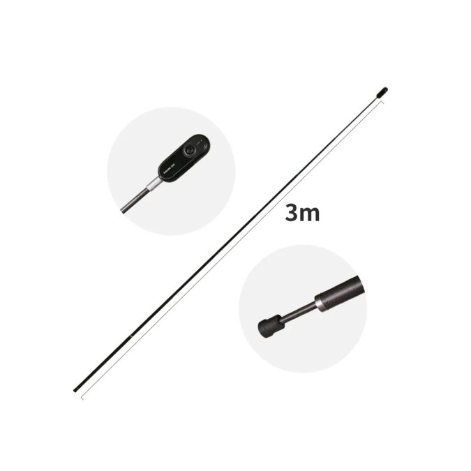 Ручной штатив, Insta360, Extended Edition Selfie Stick, 365 г, телескопический, длина от 36 см до 3 метров, карбоновое волокно, эффект невидимости, резьба 1/4", черный