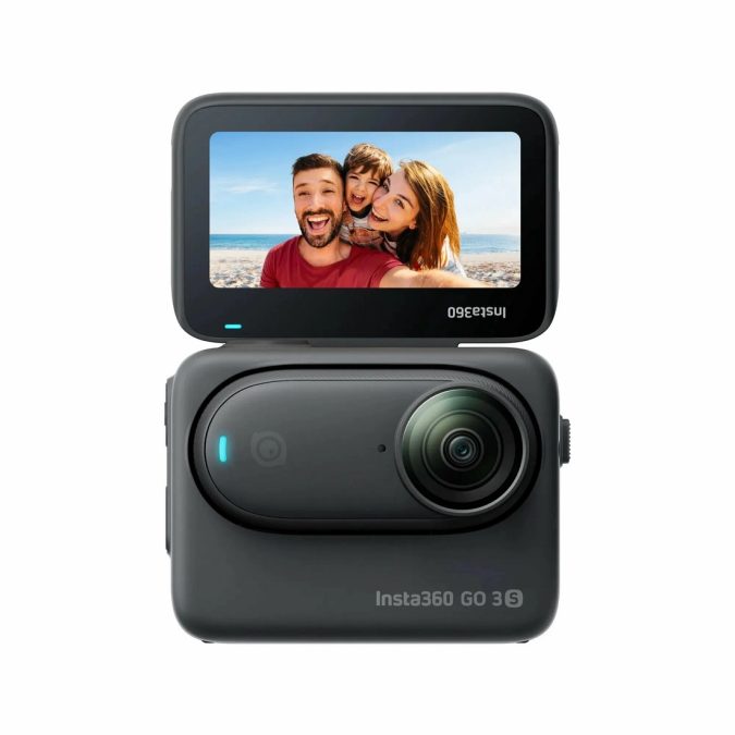 Экшн-камера, Insta360, GO 3S Standard Bundle 128 Gb, 39.1 г (модуль) / 96.3 г (Action Pod), широкоугольная, 4K/30fps, 2.7K/30fps, 1080p/120fps, f/2.8, ISO 100–3200, 128 Гб встроенной памяти, до 140 мин (с Action Pod), черный