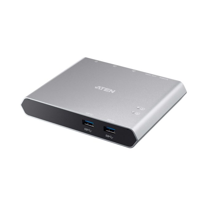 Док-коммутатор, ATEN, US3310-AT, двухпортовый USB-C KVM док-коммутатор, USB-C 3.2 Gen 1, HDMI 4K, Power Delivery до 85 Вт