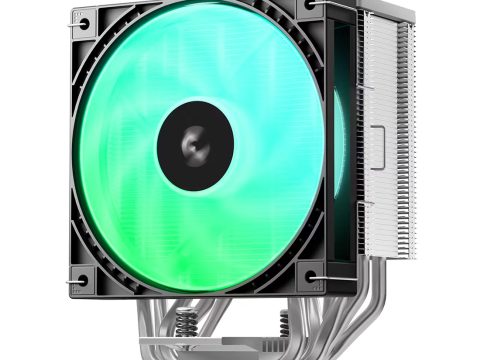 Кулер для процессора, Deepcool, AG600 ARGB R-AG600-BKAMMG2-G, Intel LGA1851/1700 и AMD AM5/AM4, 260W, 120мм ARGB, 500-2200±10%/об/м, 68,85 CFM, 30.93 dB(A), 4pin, 125х92х150мм, Чёрный