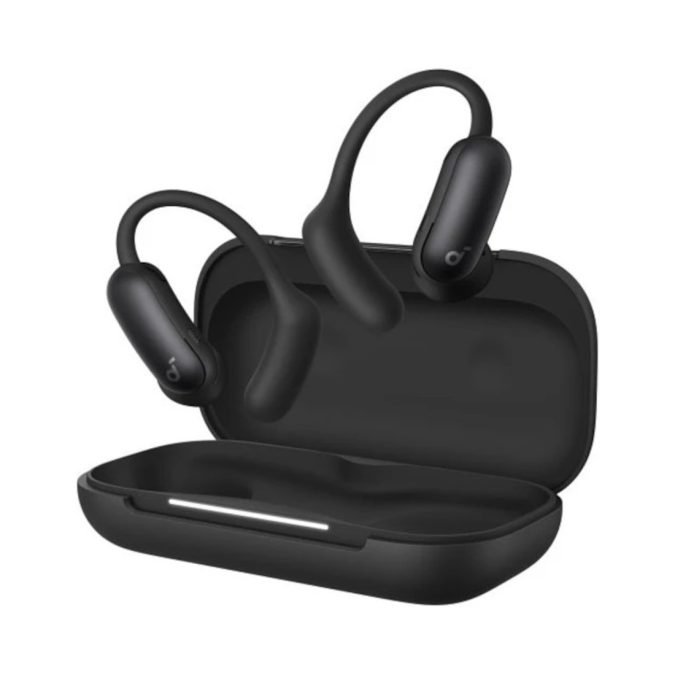 Наушники, Soundcore, AeroFit 2 Pro (A3875G11), Bluetooth 5.3, TWS, динамики 11 мм, до 48 часов работы, IP68, открытая конструкция, быстрая зарядка, Черный