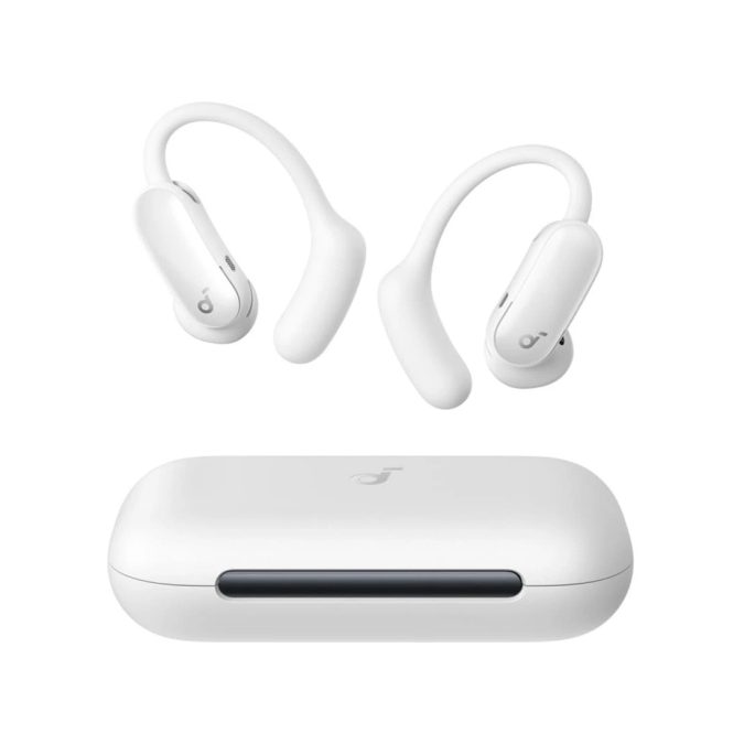 Наушники, Soundcore, AeroFit 2 Pro (A3875G21), Bluetooth 5.3, TWS, динамики 11 мм, до 48 часов работы, IP68, открытая конструкция, быстрая зарядка, Белый