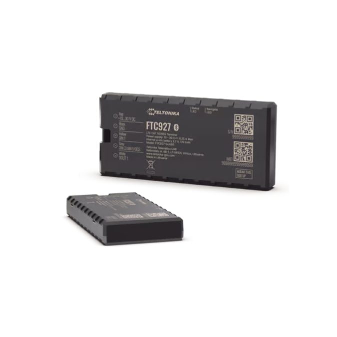 GPS трекер, Teltonika, FTC927, 4G LTE Cat 1, GNSS, Dead Reckoning, Bluetooth 5.4 LE, 1DIN, 1DOUT, 1AIN, батарея 170 мА·ч, питание 10–90 В DC, мониторинг транспорта