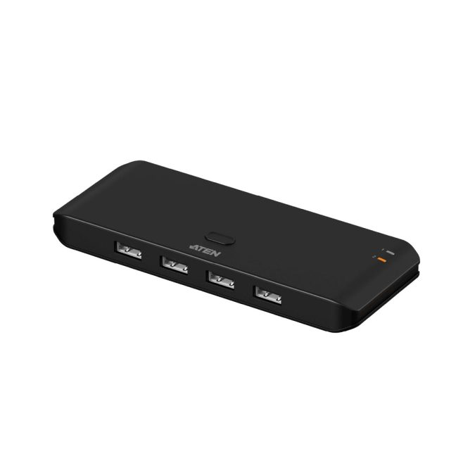 Переключатель (коммутатор) сигнала USB, ATEN, US4224-AT, Серия Essentials, 2-портовый USB 2.0, переключатель для совместного доступа 4-х периферийных устройств (Windows, Mac, Linux)