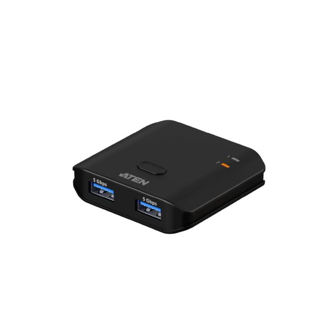 Переключатель (коммутатор) сигнала USB, ATEN, US4322-AT, Серия Essentials, 2-портовый USB 3.2 Gen 1, переключатель для совместного доступа 2-х периферийных устройств (Windows, Mac, Linux)