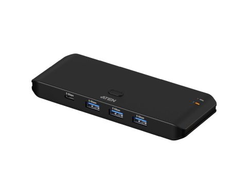 Переключатель (коммутатор) сигнала USB, ATEN, US4324-AT, Серия Essentials, 2-портовый USB 3.2 Gen 1, переключатель для совместного доступа 4-х периферийных устройств (3xUSB 3.2 Gen1 + 1xUSB Type-C) (Windows, Mac, Linux)