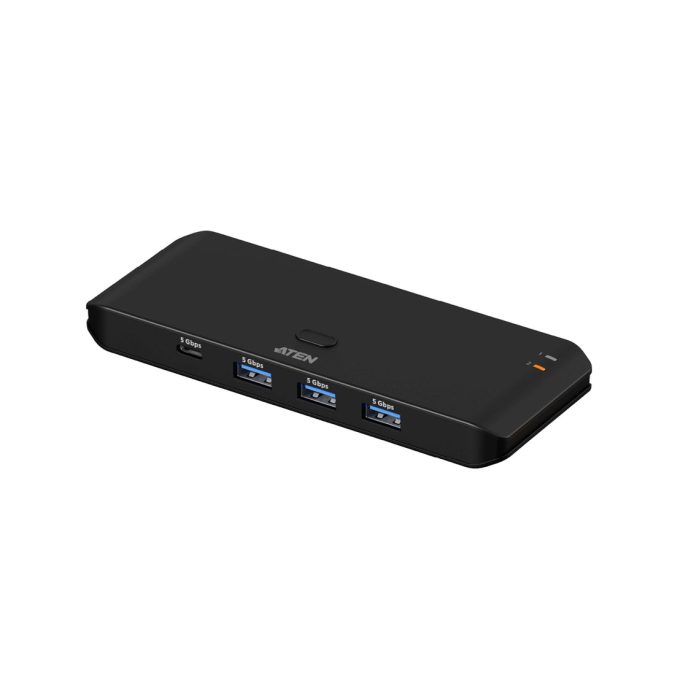 Переключатель (коммутатор) сигнала USB, ATEN, US4324-AT, Серия Essentials, 2-портовый USB 3.2 Gen 1, переключатель для совместного доступа 4-х периферийных устройств (3xUSB 3.2 Gen1 + 1xUSB Type-C) (Windows, Mac, Linux)