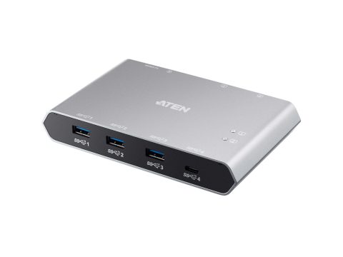 Переключатель (коммутатор) сигнала USB, ATEN, US3342-AT, 2-портовый USB-C Gen 2, для совместного доступа 4-х периферийных устройств (3xUSB 3.2 Gen 2 Type-A + 1xUSB 3.2 Gen 2 Type-C) (Windows, Mac, Linux)