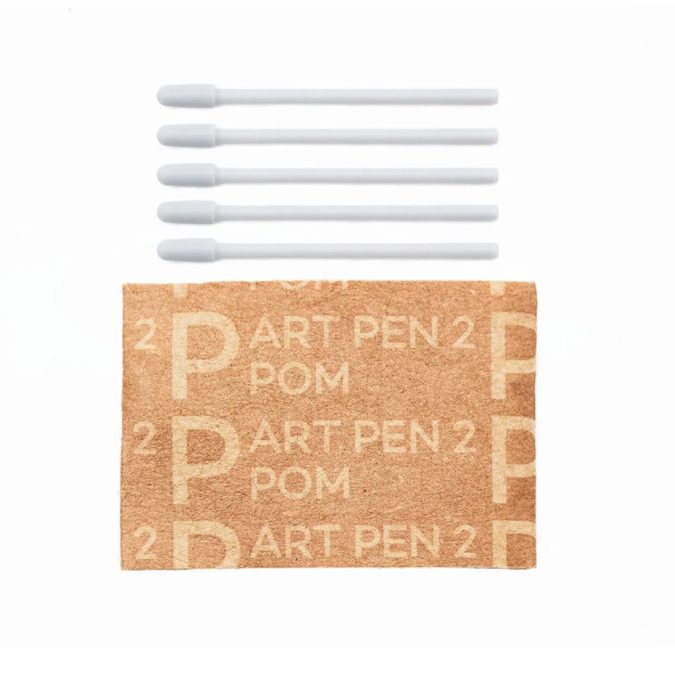 Комплект наконечников, Wacom, Art Pen 2 POM Nibs ACK25611Z, Износостойкий материал POM, 10 штук в упаковке, Плавное и сбалансированное скольжение, Совместимость с пером Wacom Art Pen 2, Черный