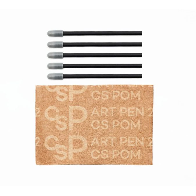 Комплект наконечников, Wacom, Art Pen 2 Carbon Shaft POM Nibs ACK256011Z, Стержень из углеродного волокна (Carbon Shaft), Износостойкий материал POM, Совместимость с пером Wacom Art Pen 2