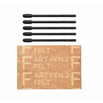 Комплект наконечников, Wacom, Art Pen 2 Felt Nibs ACK25619Z, Для перового стилуса Wacom Art Pen 2 (ACP70000DZ), Сменные войлочные наконечники, 10 штук, Черный