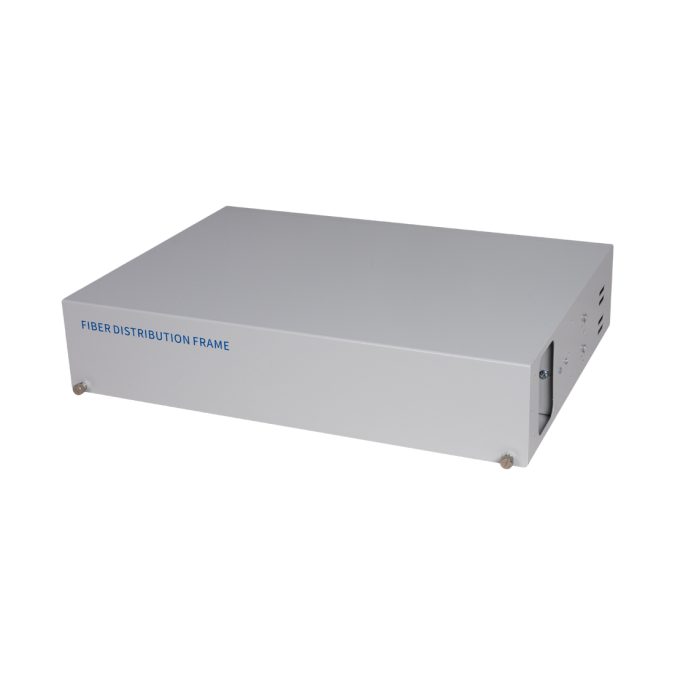 Оптический кросс, А-Оптик, АО-4803 19" (2U) FDF 48 портов, LC/UPC Duplex MM OM4, укомплектованный адаптерами, Светло-серый