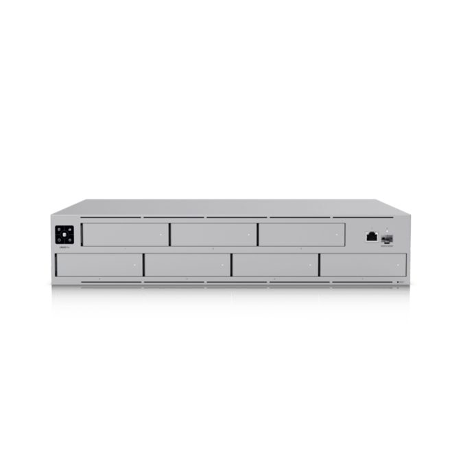 Система хранения данных, Ubiquiti, UNAS-Pro, Поддержка 7 накопителей 2.5/3.5" HDD / SSD, 1 порт 10G SFP+, 1 порт GbE RJ45,RAID
