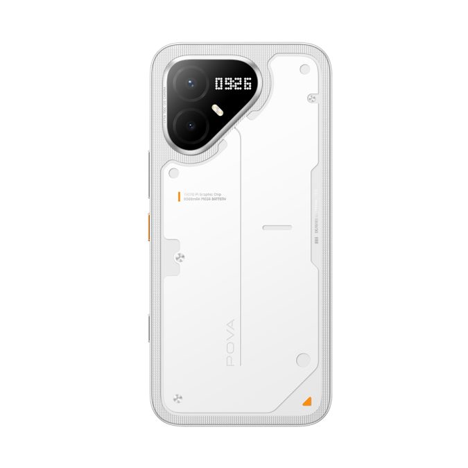 Мобильный телефон, TECNO, POVA 8 Pro 5G (LK7) 256+12 GB, 6.78", Аккумулятор 6500 мАч, 50MPx+8MPx/13MPx, MT6878T, Android 16, (Arc White) Белый