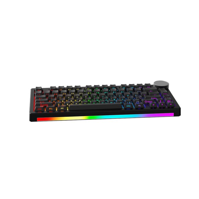Клавиатура, Ajazz, AK820V2/Island/Black, AK820 V2, Магнитная, 75%, Ice Island Switches, Проводная, USB, Подсветка RGB, Анг/Рус, Чёрная