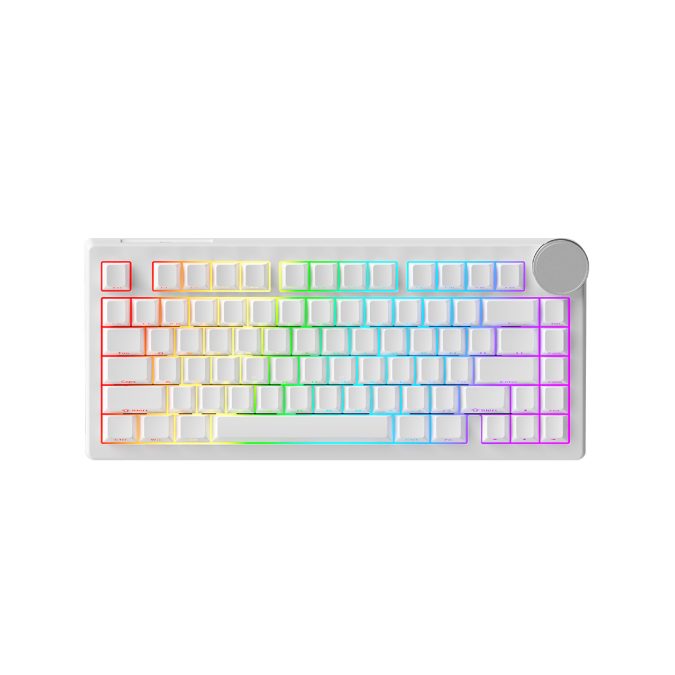 Клавиатура, Ajazz, AK820V2/Island/White, AK820 V2, Магнитная, 75%, Ice Island Switches, Проводная, USB, Подсветка RGB, Анг/Рус, Белая