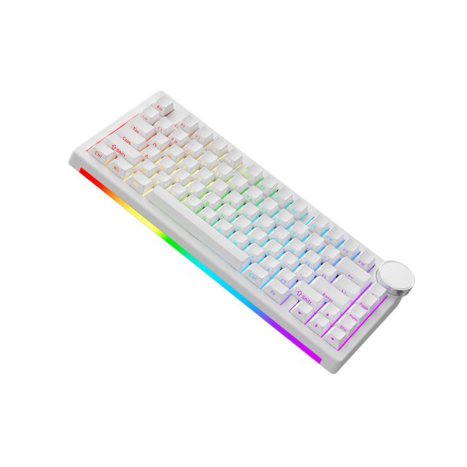 Клавиатура, Ajazz, AK820V2/Island/White, AK820 V2, Магнитная, 75%, Ice Island Switches, Проводная, USB, Подсветка RGB, Анг/Рус, Белая