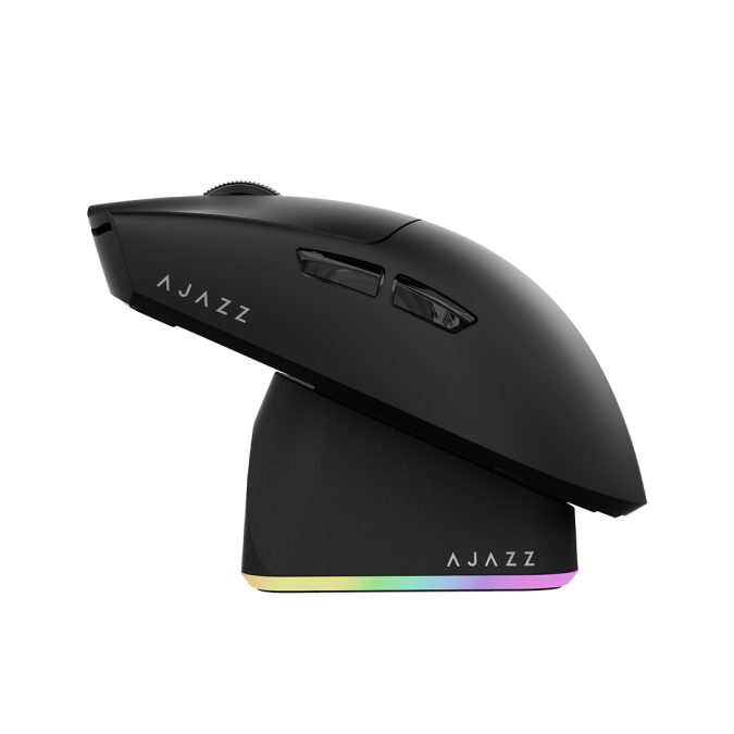 Компьютерная мышь, Ajazz, AJ139P/V3/Max/Black, AJ139P V3 Max, Игровая, Оптическая, PAW3395, до 32000 DPI, Беспроводная, USB, 2,4 ГГц, Bluetooth, Чёрная