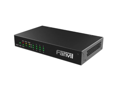 Шлюз VoIP, Fanvil, GA100-8, аналоговый VoIP-шлюз, 8xFXS RJ11 для подключения телефонов, факсов и POS-терминалов, 2xFE, SIP/IMS, VPN, T.38, аппаратное эхоподавление