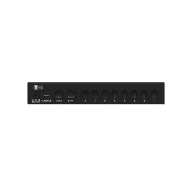 Шлюз VoIP, Fanvil, GA100-8, аналоговый VoIP-шлюз, 8xFXS RJ11 для подключения телефонов, факсов и POS-терминалов, 2xFE, SIP/IMS, VPN, T.38, аппаратное эхоподавление