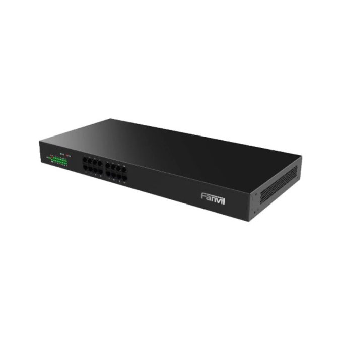 Шлюз VoIP, Fanvil, GA100-16, аналоговый VoIP-шлюз, 16xFXS RJ11 для телефонов, факсов и POS-терминалов, 4xGE, SIP/IMS, T.38, VPN, TLS/SRTP, IPv4/IPv6