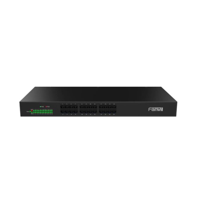 Шлюз VoIP, Fanvil, GA100-24R, аналоговый VoIP-шлюз, 24xFXS для подключения телефонов и факсов, RJ21, 4xGE, SIP/IMS, T.38, VPN, SRTP, IPv4/IPv6, автоматическая настройка