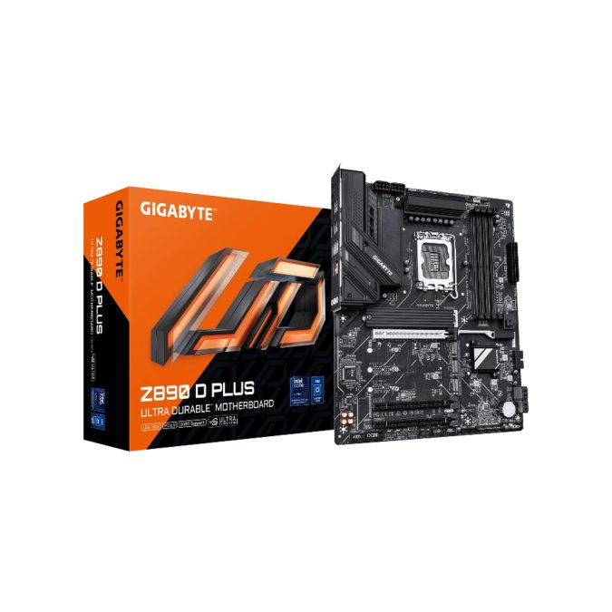 Материнская плата, Gigabyte, Z890 D PLUS (4719331880644), LGA1851, iZ890, 4xDDR5 9466+MT/s (OC), 4xSATA3, 4xM.2 (1*PCI-E 5.0x4/x2, 2*PCI-E 4.0x4/x2, 1*PCI-E 4.0x4/x2 или SATA3), Raid, 1*DP, 3xPCI-Ex16, ATX