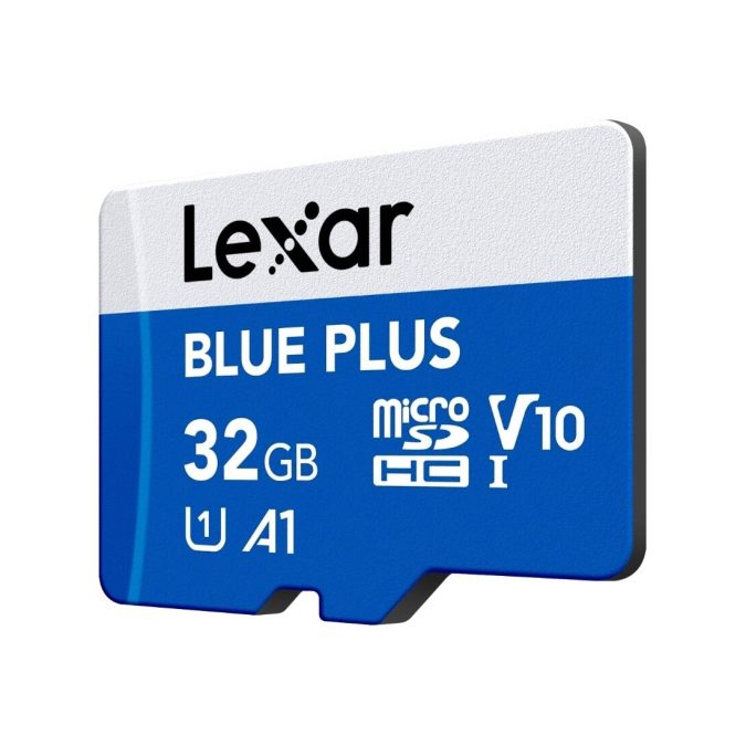 Карта памяти, Lexar, BLUE PLUS LMSBLPL032G-BNANG, microSDHC 32GB, A1, UHS-I (U1), V10, с адаптером