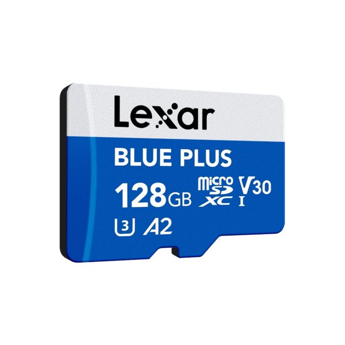Карта памяти, Lexar, BLUE PLUS LMSBLPL128G-BNANG, microSDXC 128GB, A1, UHS-I (U1), V10, с адаптером