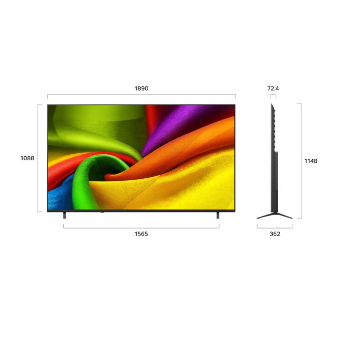 Телевизор, LG, 85NU850B6LA, 20вт, 60Гц, 4K UHD, 3840x2160, Direct Led, 16:9, HDMI, USB, ethernet, CI, bluetooth, wifi, черный