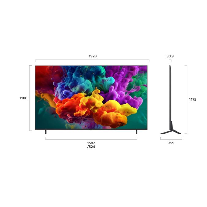 Телевизор, LG, 86QNED85B6C, 20вт, 120Гц, 4K UHD, 3840x2160, Mini Led, 16:9, HDMI, USB, ethernet, CI, SPDIF, bluetooth, wifi, Vesa 600x400, черный
