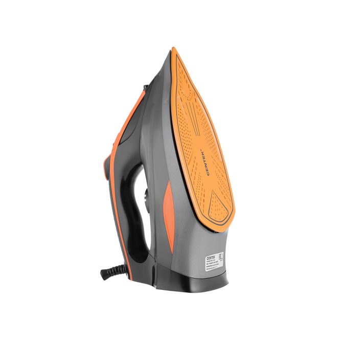 Утюг, Centek, CT-2361, ORANGE, 3300 Вт, Объем 450мл, Паровой удар 195 г/мин., Защита от накипи, Керамическая подошва, Длина кабеля2 м, Распыление, Самоочистка, Мерный стакан